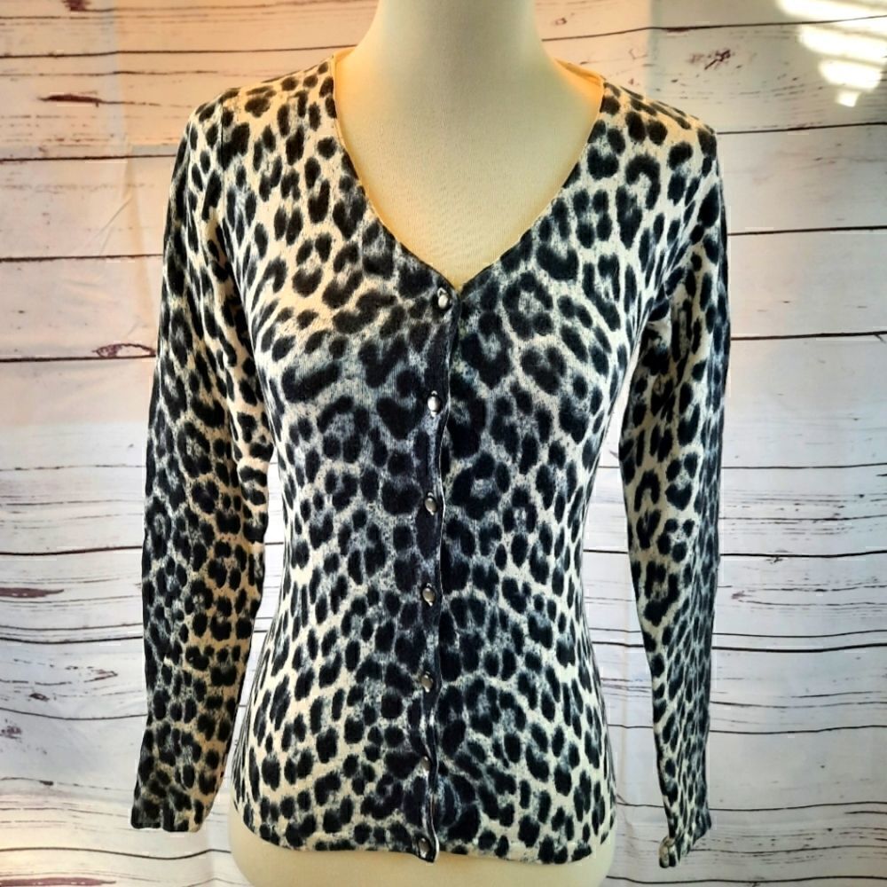 Ann Taylor Animal Print Cardigan